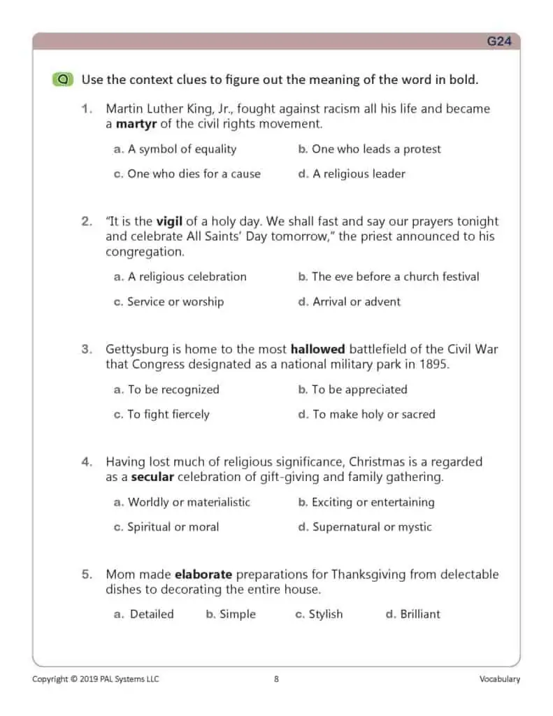 English Level G Book 24