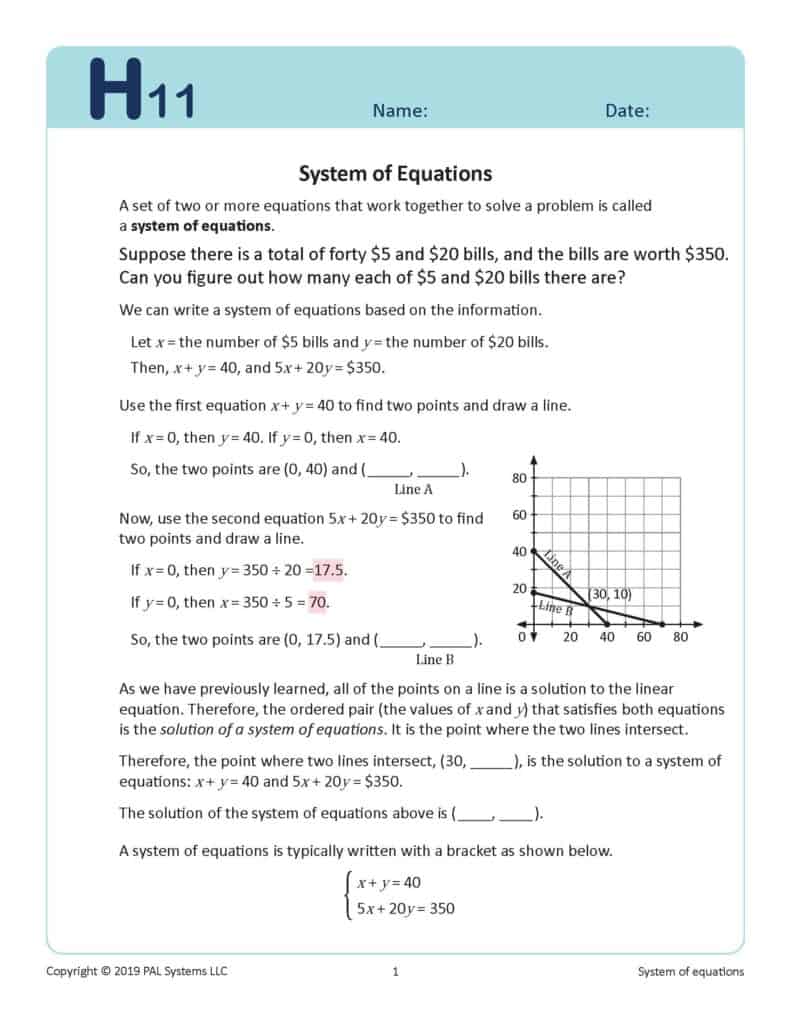 Math Level H Book 11